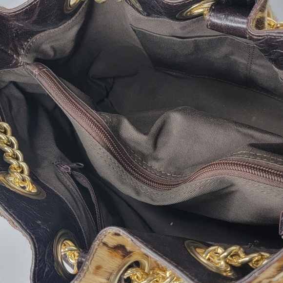 Roberta Gandolfi Animal Print with Real Fur Handbag P26 - Picture 4 of 8